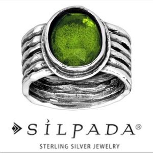 Silpada R1463 Sterling Silver Daintree Green Quartz Ring Size 5
